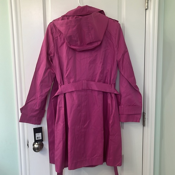 Like new London Fog trench with hood in Orchid - Picture 7 of 8